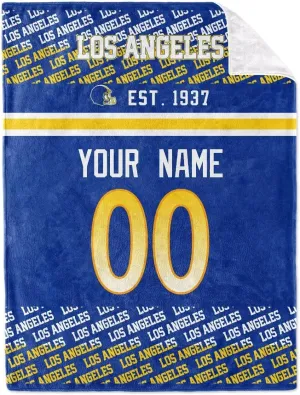 KREDE Los Angeles R Throw Blanket for Baby Boy Girl Gifts Custom Name and Number