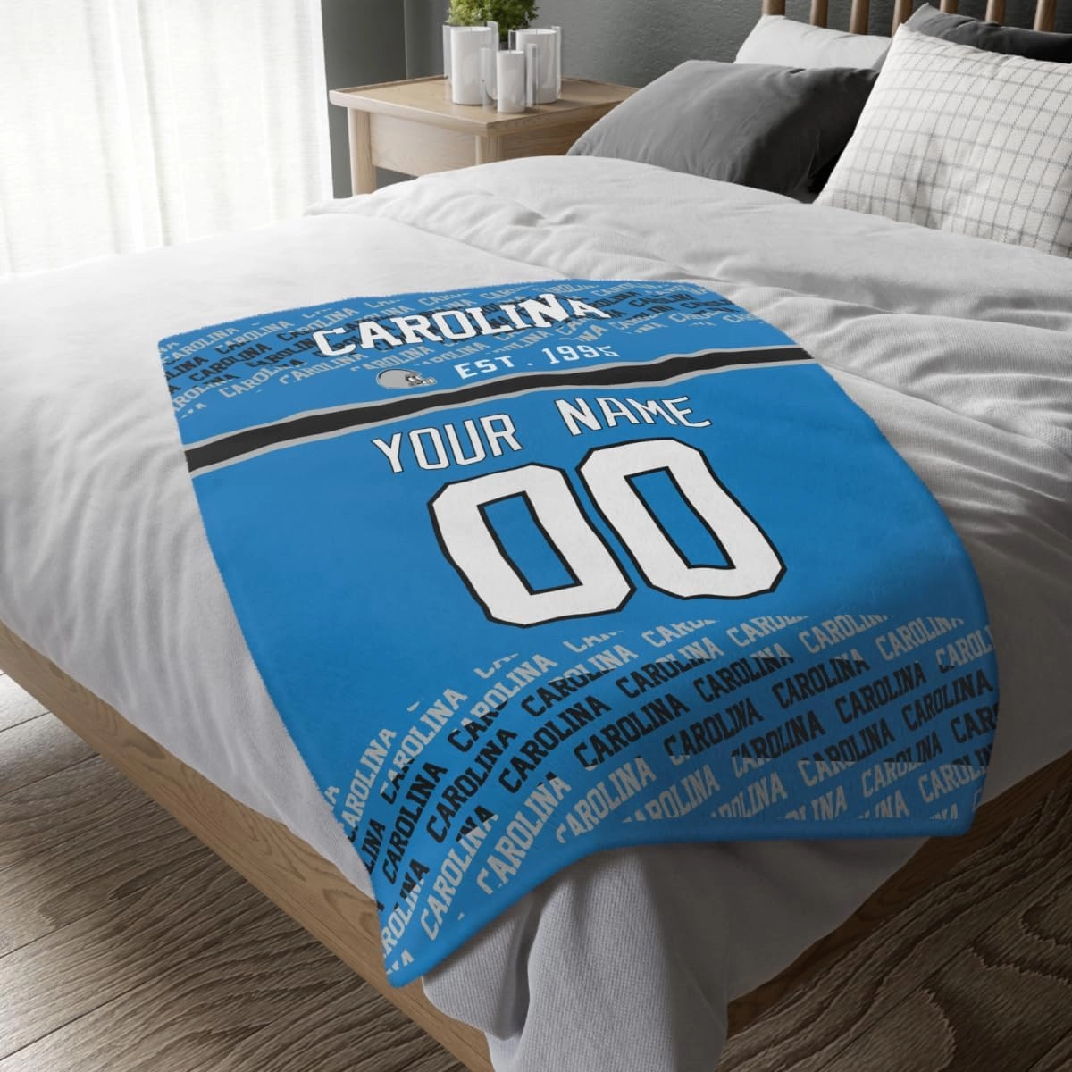 KREDE Carolina Throw Blanket for Baby Boy Girl Gifts Custom Name and Number