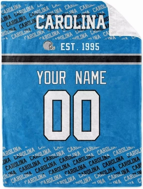 KREDE Carolina Throw Blanket for Baby Boy Girl Gifts Custom Name and Number