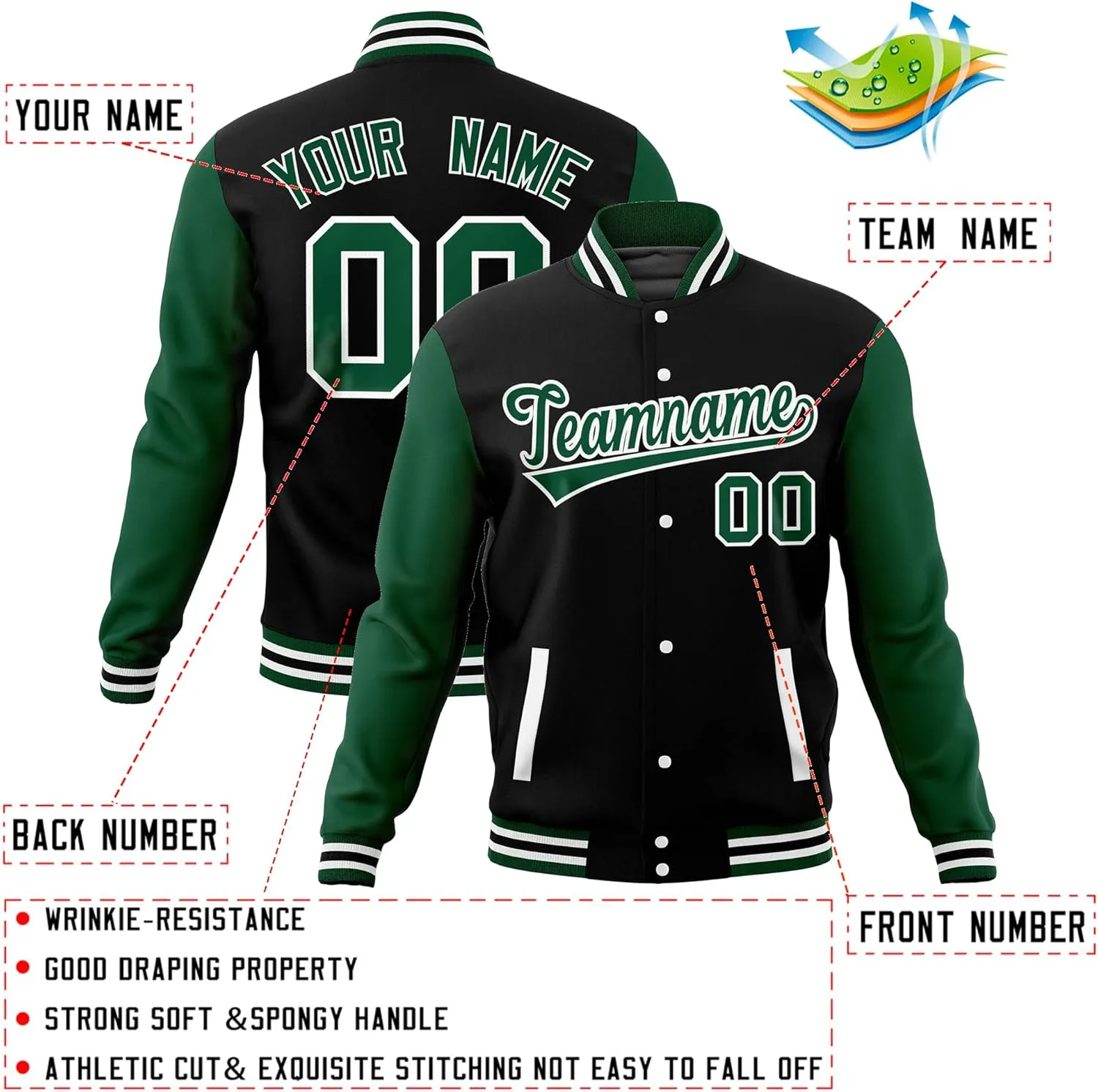 KXK Custom Men Fashion Varsity Jacket Cotton Letterman Baseball Bomber Jackets Personalized Stitched Team Name Number