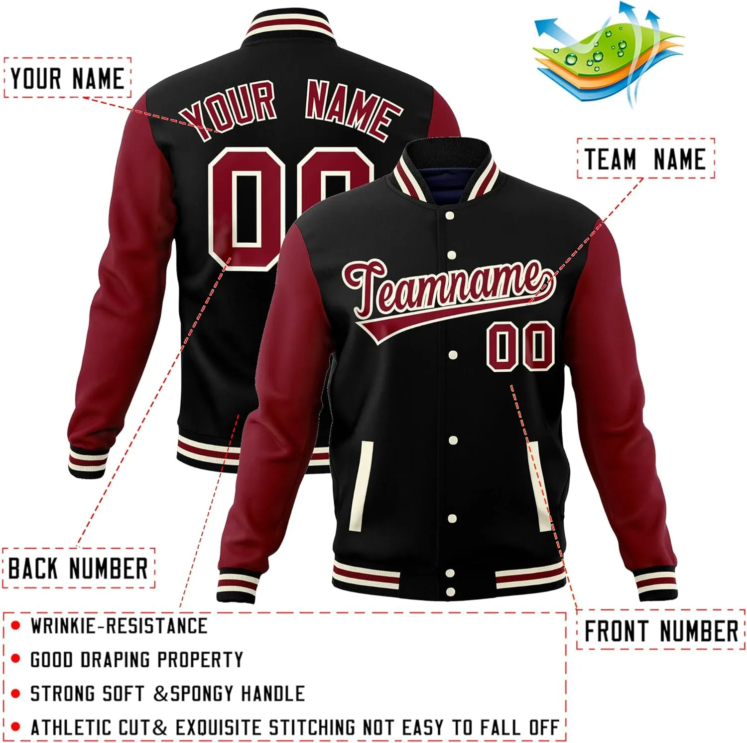 KXK Custom Men Fashion Varsity Jacket Cotton Letterman Baseball Bomber Jackets Personalized Stitched Team Name Number