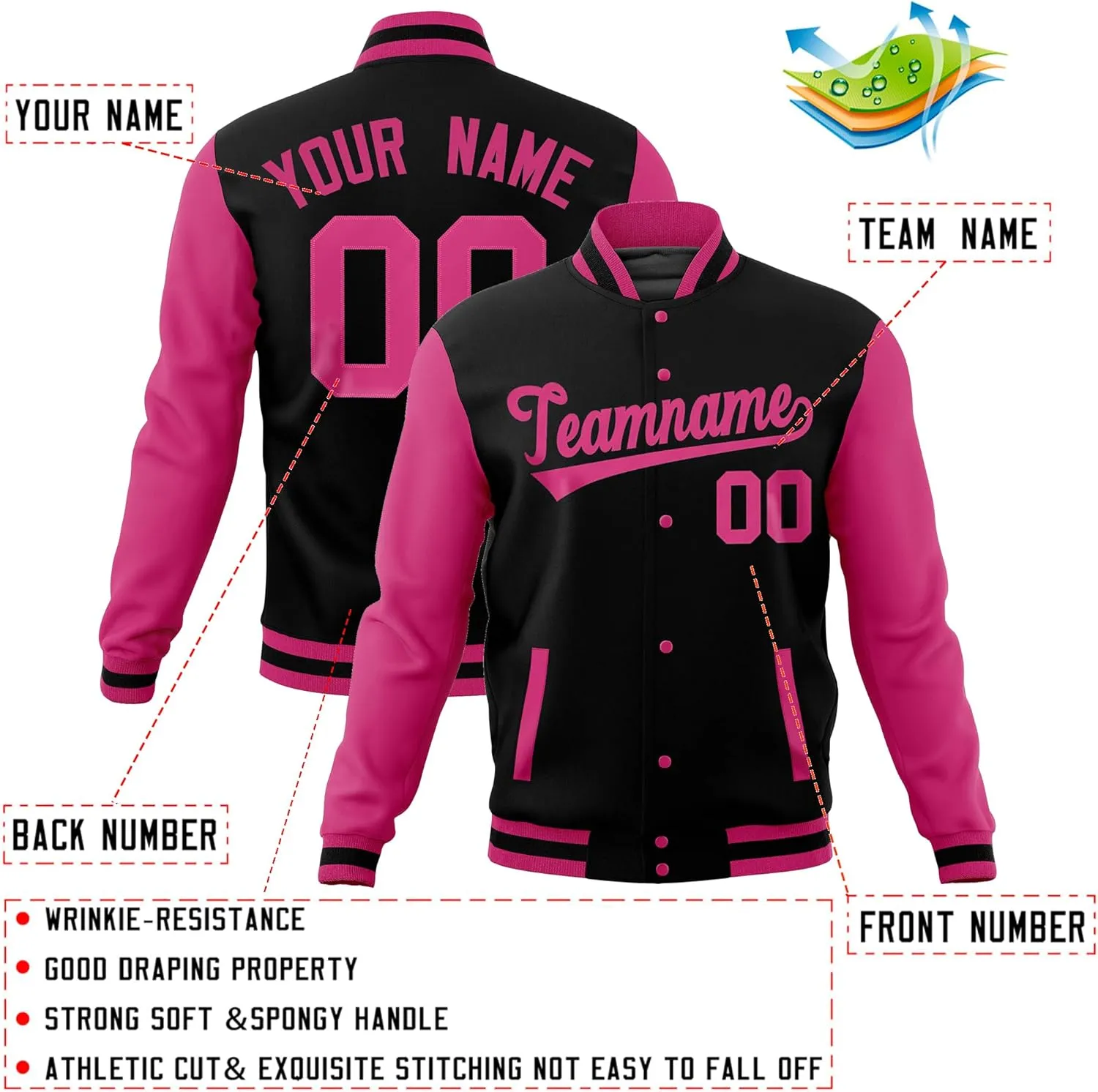 KXK Custom Men Fashion Varsity Jacket Cotton Letterman Baseball Bomber Jackets Personalized Stitched Team Name Number