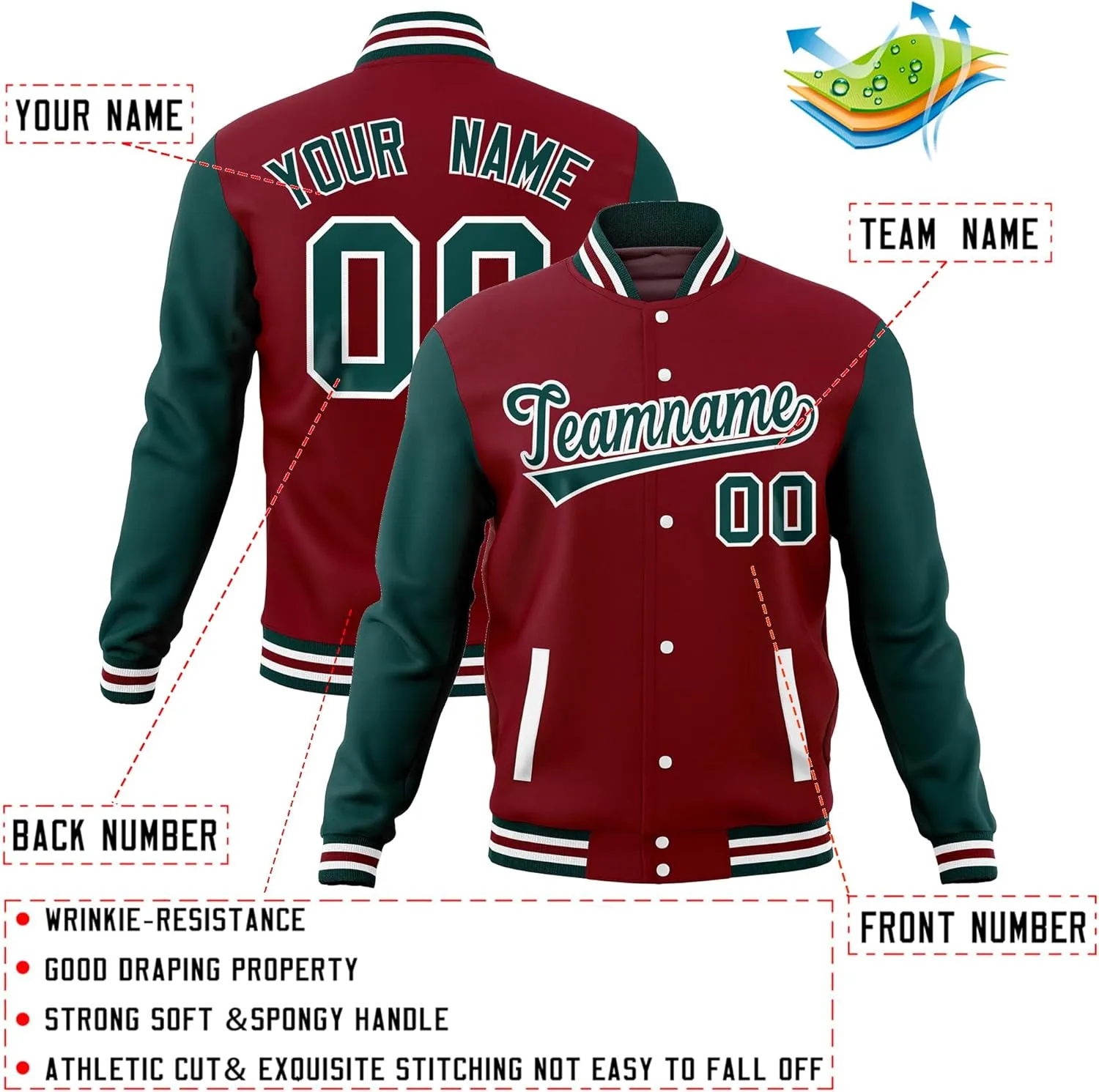 KXK Custom Men Fashion Varsity Jacket Cotton Letterman Baseball Bomber Jackets Personalized Stitched Team Name Number