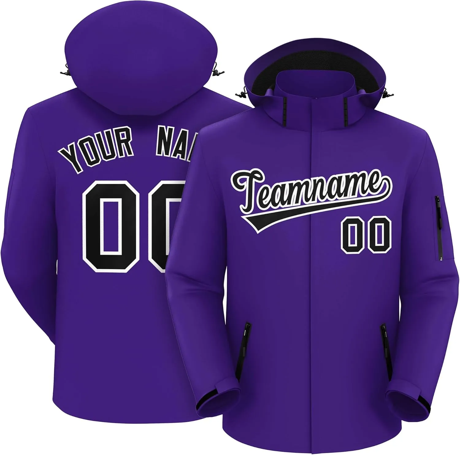 KXK Custom Outdoor Waterproof Jacket Hooded Stitched Personalized Name Number Windbreaker Rain Shell Coat for Men Women