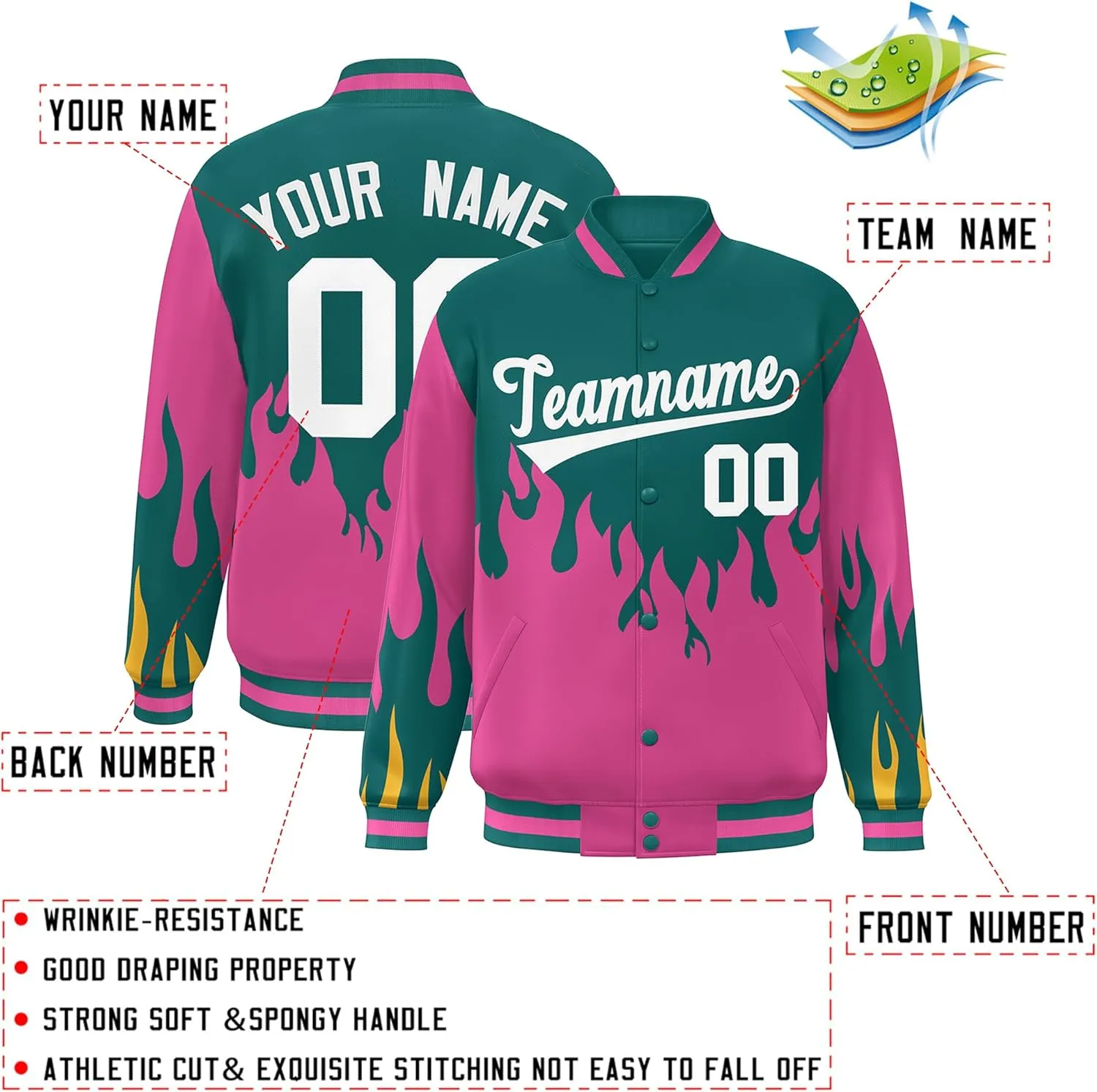 KXK Personalized Men Fashion Varsity Baseball Jacket Letterman Bomber Jacket Custom Stitched Name Number Logo