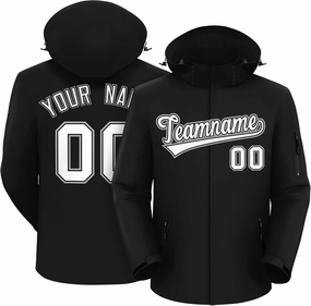 KXK Custom Outdoor Waterproof Jacket Hooded Stitched Personalized Name Number Windbreaker Rain Shell Coat for Men Women