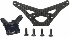 KYX Racing Carbon Fiber Rear Shock Tower Wing Stay Upgrades Parts Accessories for 1/16 RC Crawler Car LOSI Mini-B Buggy (Black)
