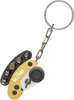 LABEAR- Golden Mini Folding Ratchet Wrench Set, EDC tool, Reliable & Stylish Multitool Repair Kit
