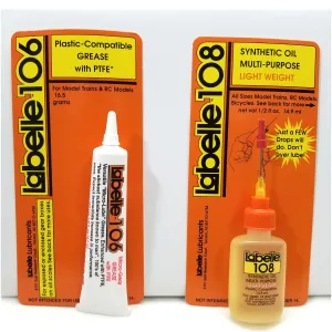 Labelle 106 & 108 2-Pack Lube Oil   Grease PTFE Lubricant for N & Z Scale Trains – Athearn, Atlas, Bachmann, Kato, Rivarossi, Con-Cor, Micro-Trains & More – Premium Model Train Maintenance