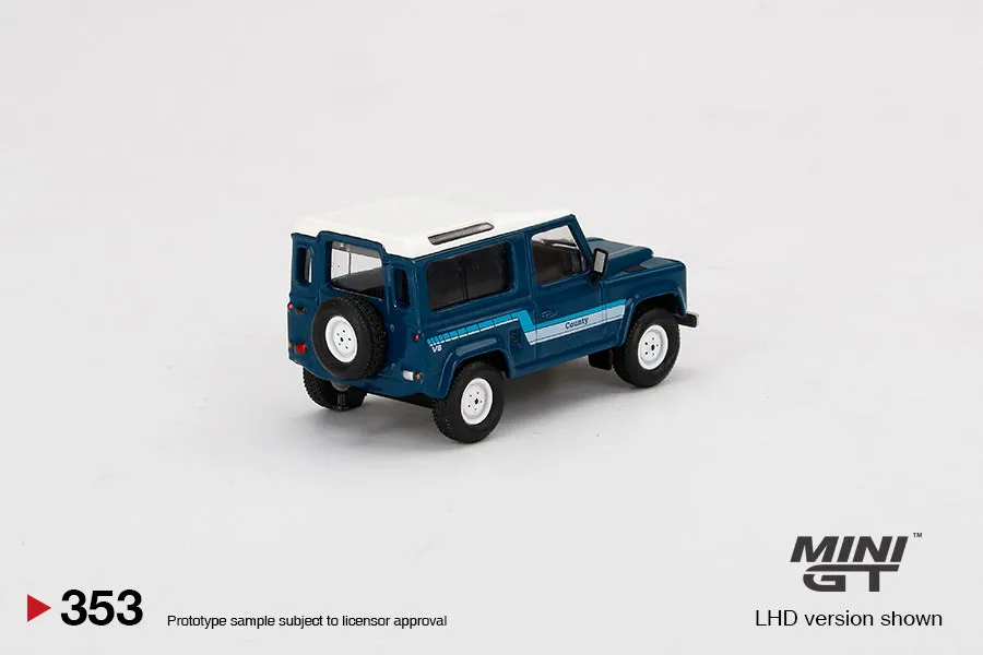 Land Rover Defender 90 County Wagon Stratos Blue - 1:64 | Mini GT