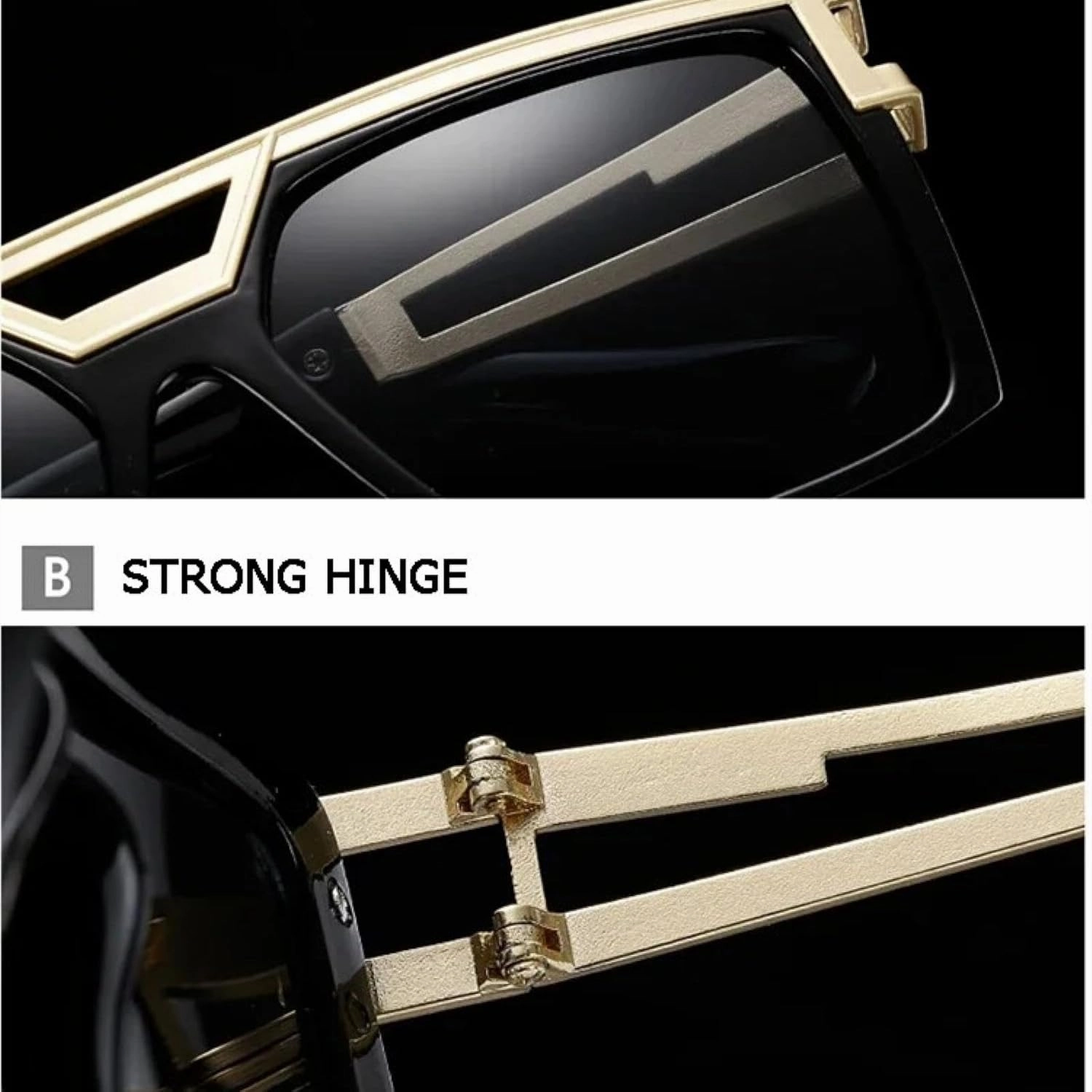 Large-frame Metal Double-beam Men Large-frame Sunglasses