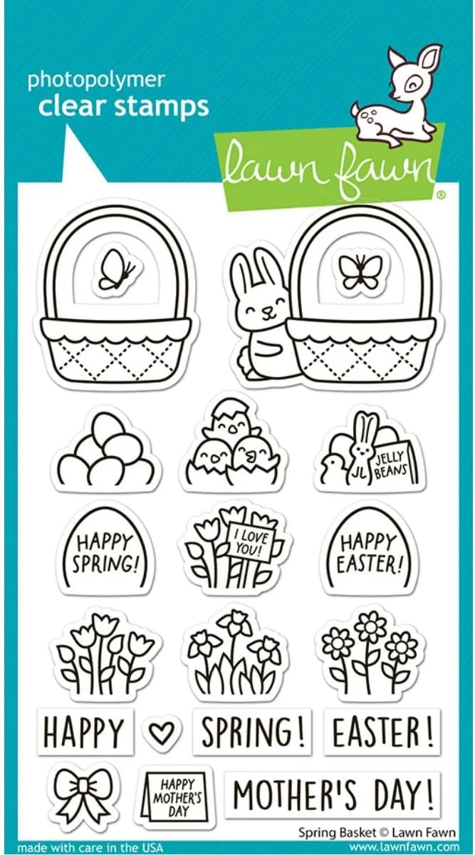 Lawn Fawn LF3658 Spring Basket 4X6 Clear Stamp Set