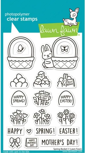 Lawn Fawn LF3658 Spring Basket 4X6 Clear Stamp Set