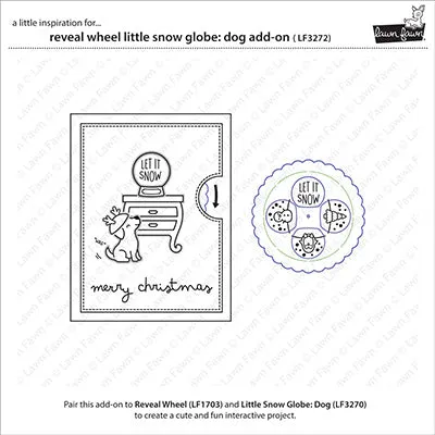 Lawn Fawn - Reveal Wheel Little Snow Globe: Dog Add-On