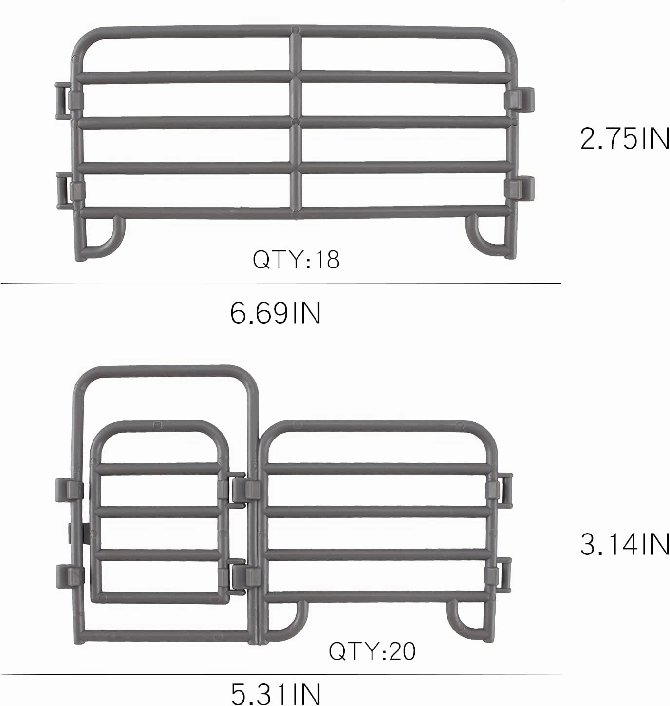 LC JoyCre 20PCS Corral Fence Toy Accessories Panel Set Farm Corral Fence with Gate Horse Paddock Barn Farm Animals for Toddlers Kids Preschool Educational Gift Sets