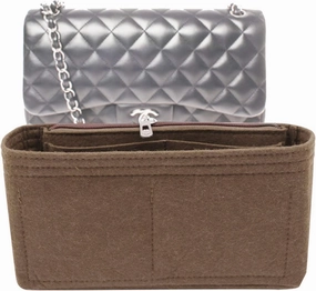Lckaey Bag Organizer Insert for Classic Flap mini bag Shaper Purse Insert - Premium Handbag Felt Organizer 2009brown-mini