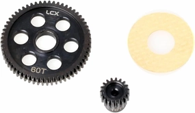 LCX Racing 1/16 1/18 RC Car Hard Steel Transmission Spur Gear Motor Gear 60T/18T for RC Truck Losi Mini-B Buggy Mini-T 2.0, Upgrades Parts Accessories