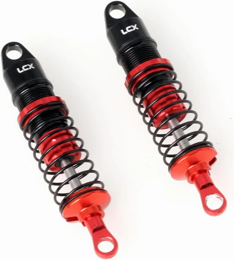 LCX Racing RC Car CNC Machined Aluminum Front Threaded Shock Set for LOSI 1/16 Mini-B Buggy 1/18 Mini-T Stadium Truck, Upgrades Parts Accessories (Front)