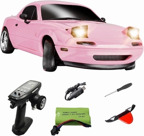 LD1804 1/18 Scale RC Drift Car, Mini Mazda MX-5 RC Model Car 2.4GHz RWD Miata RC Vehicles with Gyro for LED Lights for Adults Hobby Toys