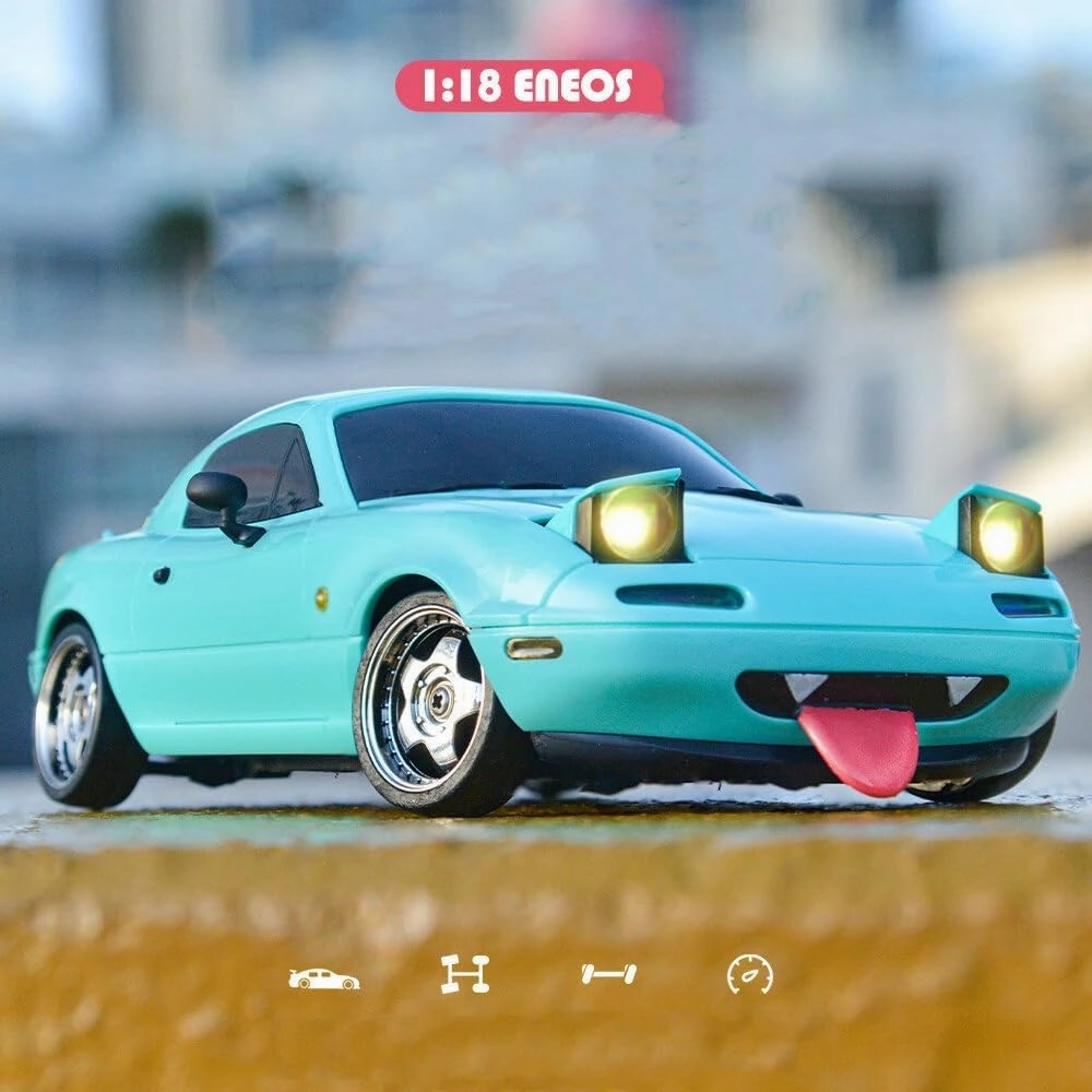 LDRC 1804 RC Drift Car with Gyro, 1/18 Scale Full Proportional 2.4GHz RWD Remote Control Drifting Sport Car, Mini Racing Vehicles Gift for Enthusiasts