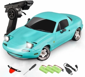 LDRC 1804 RC Drift Car with Gyro, 1/18 Scale Full Proportional 2.4GHz RWD Remote Control Drifting Sport Car, Mini Racing Vehicles Gift for Enthusiasts