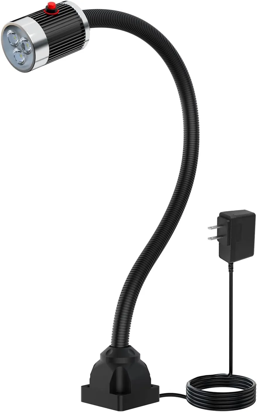 Led Work Light,IP65 Water Proof Flexible Gooseneck Lamp, Led Light gooseneck 900 Lumen for Lathe Milling, Drill Press, Industrial Lighting