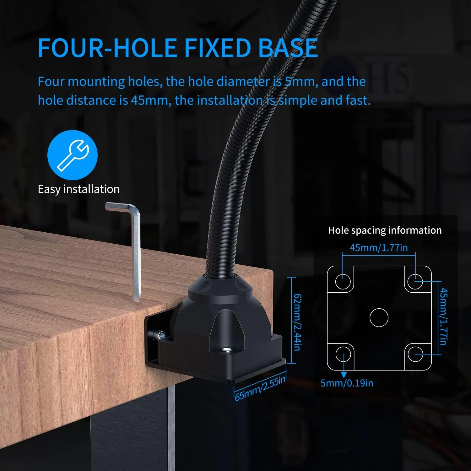 Led Work Light,IP65 Water Proof Flexible Gooseneck Lamp, Led Light gooseneck 900 Lumen for Lathe Milling, Drill Press, Industrial Lighting
