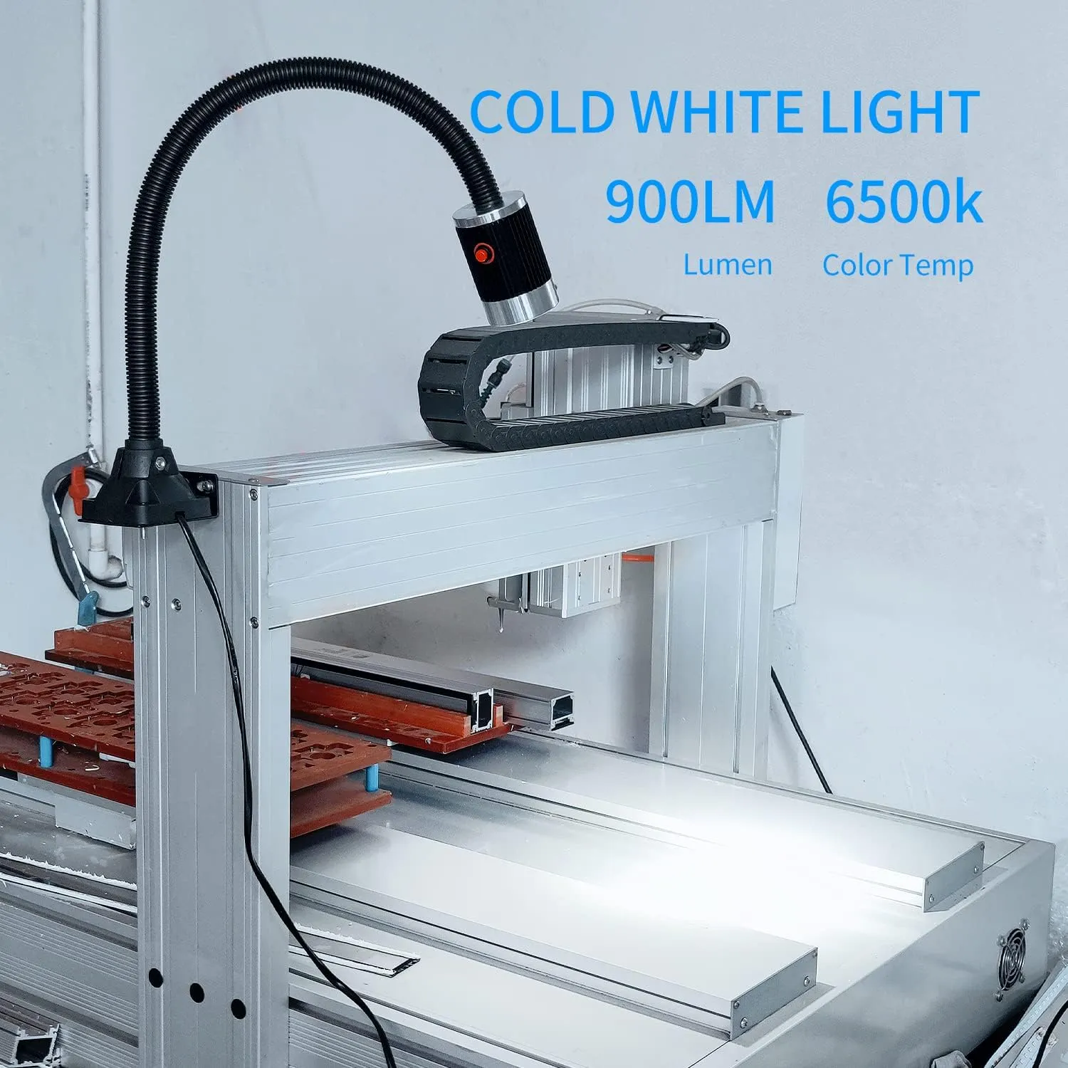 Led Work Light,IP65 Water Proof Flexible Gooseneck Lamp, Led Light gooseneck 900 Lumen for Lathe Milling, Drill Press, Industrial Lighting