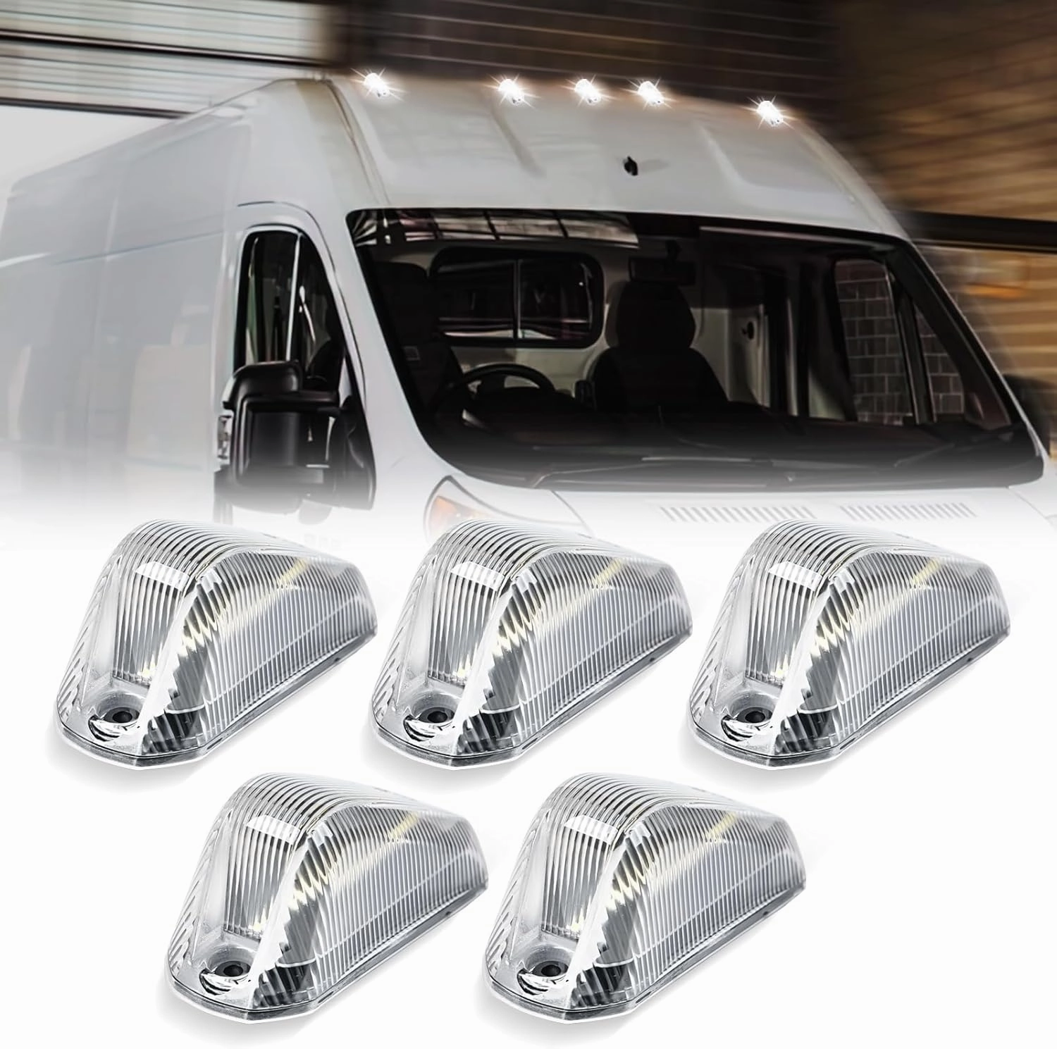 Led Cab Roof Top Marker Lights Running Clearance Lamps for 2014-2024 Dodge Ram ProMaster 1500 2500 3500, 5PCS