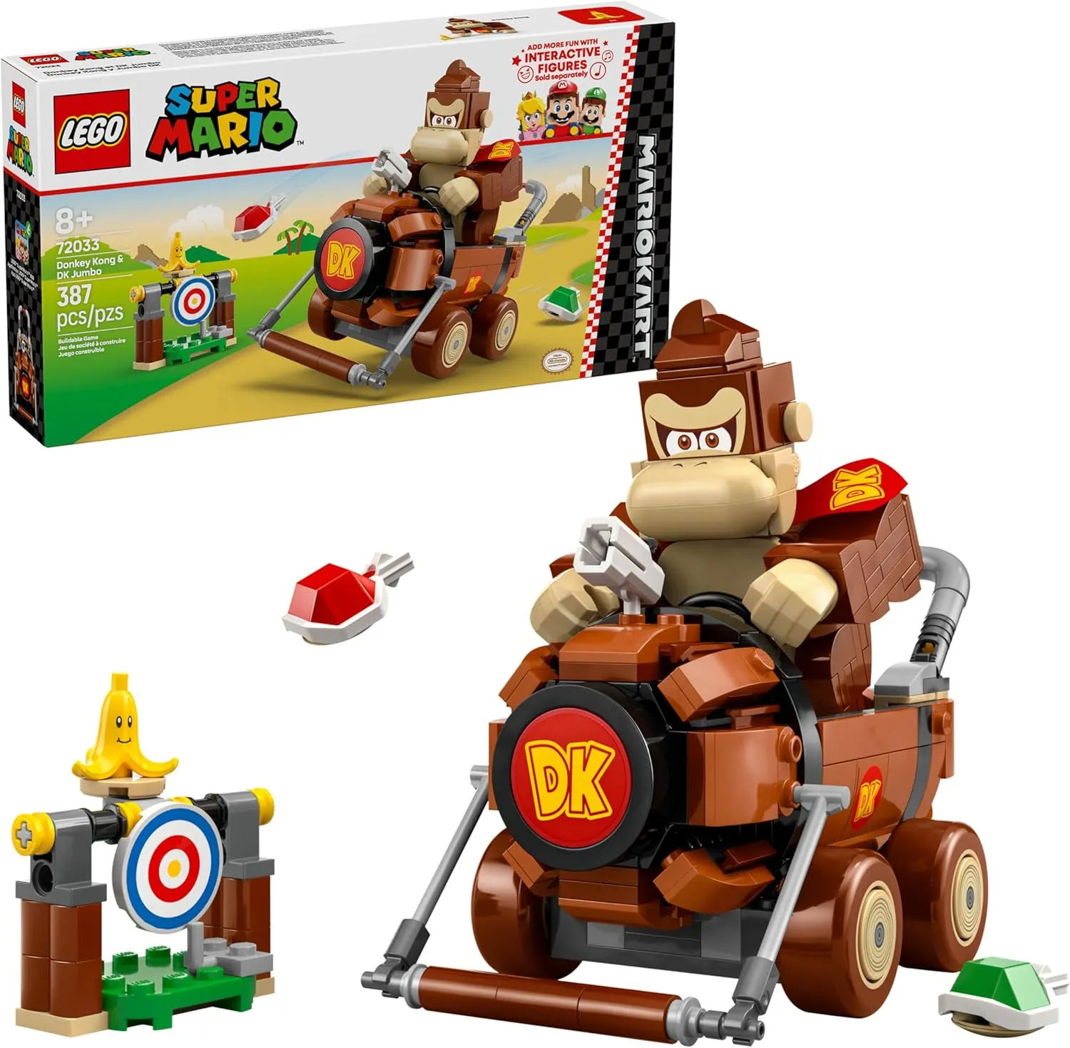 LEGO Super Mario: Mario Kart Donkey Kong & DK Jumbo - Collectible Toy Building Set for Kids, Boys and Girls, Ages 8  - Nintendo Donkey Kong and Mario Kart Toy for Fans - Gift Idea - 72033