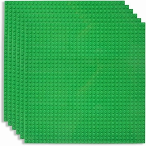 Lekebaby Classic Baseplates Building Base for Building Bricks 100% Compatible with Major Brands-Baseplate 10" x 10", Pack of 6, Green