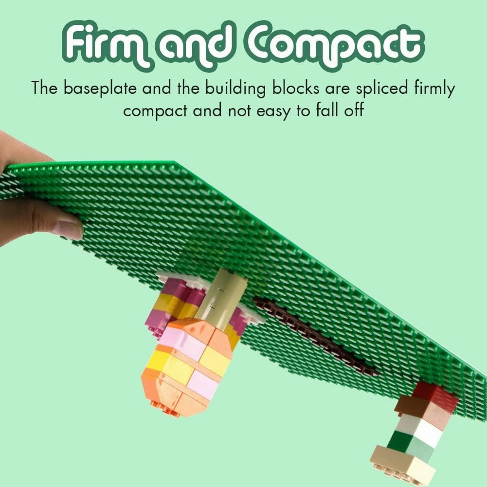 Lekebaby Classic Baseplates Building Base for Building Bricks 100% Compatible with Major Brands-Baseplate 10" x 10", Pack of 6, Green