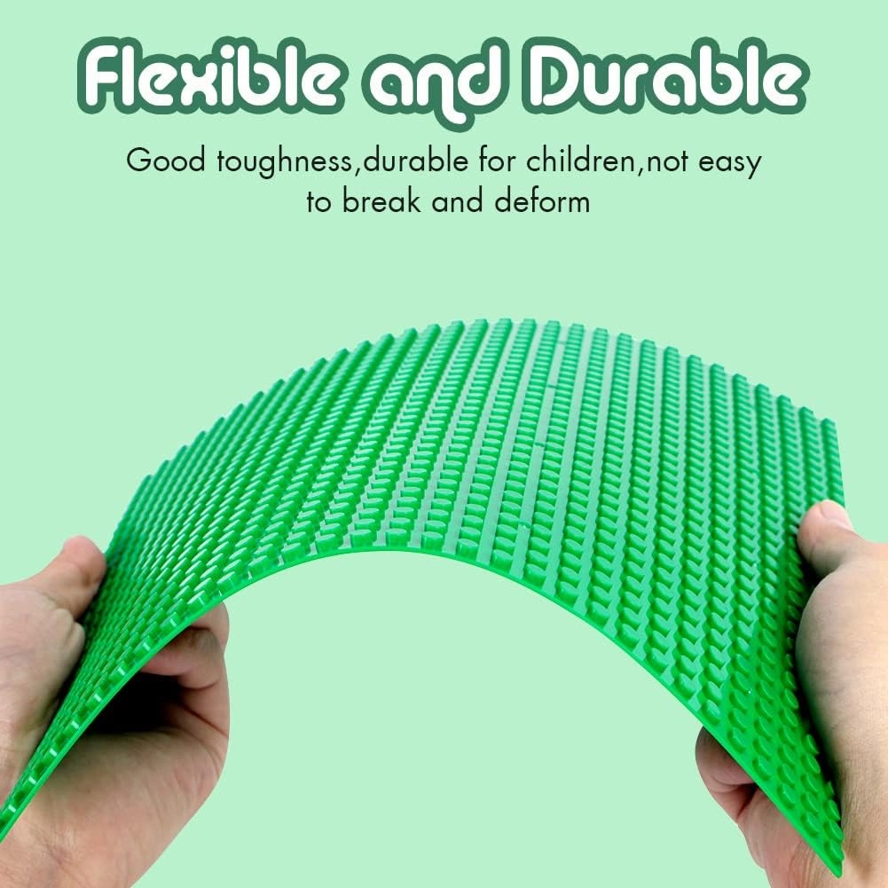 Lekebaby Classic Baseplates Building Base for Building Bricks 100% Compatible with Major Brands-Baseplate 10" x 10", Pack of 6, Green
