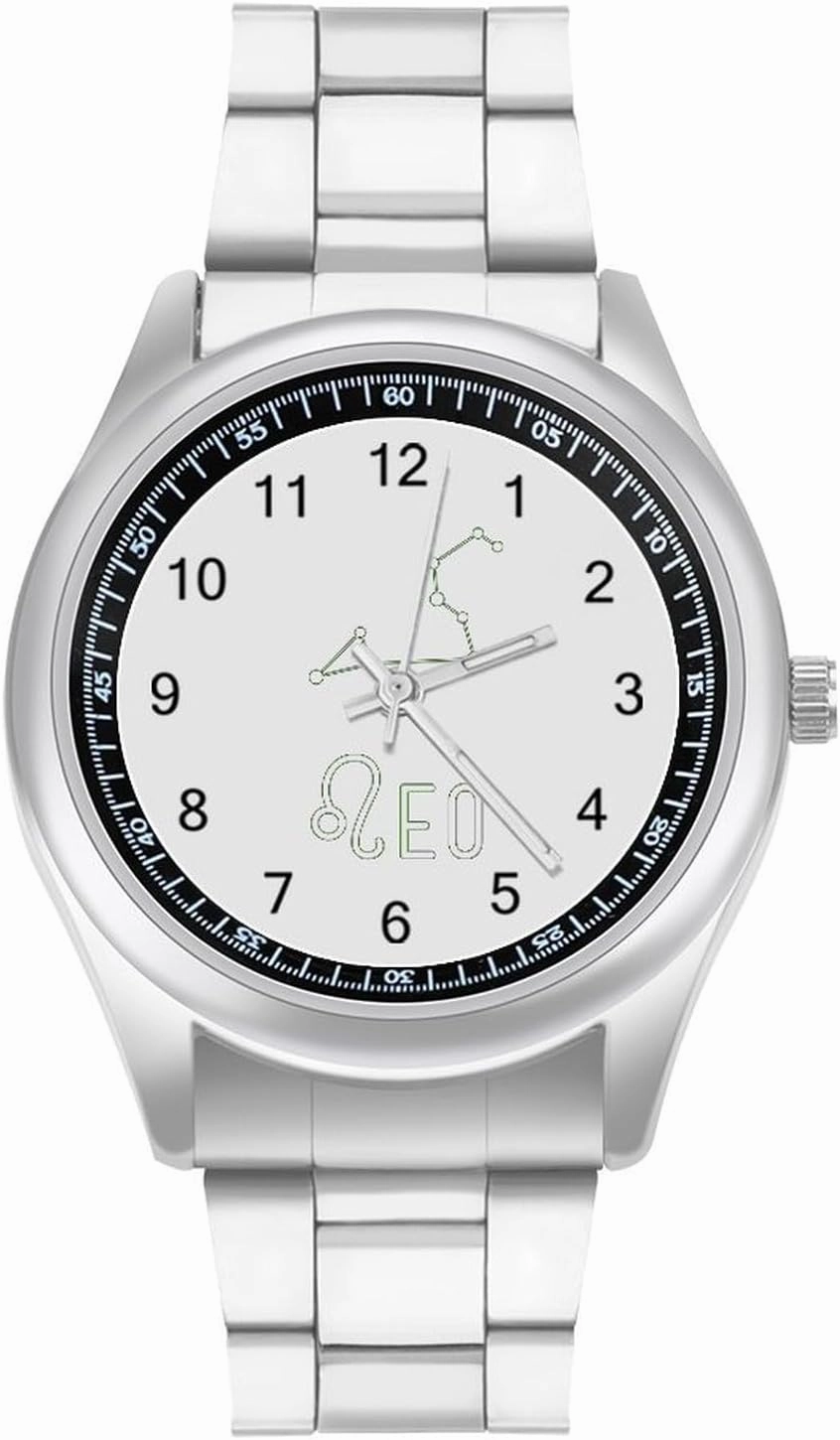 Leo Constellation Casual Wrist Watches for Men Classic Business Dress Watch Big Face for Work Gym