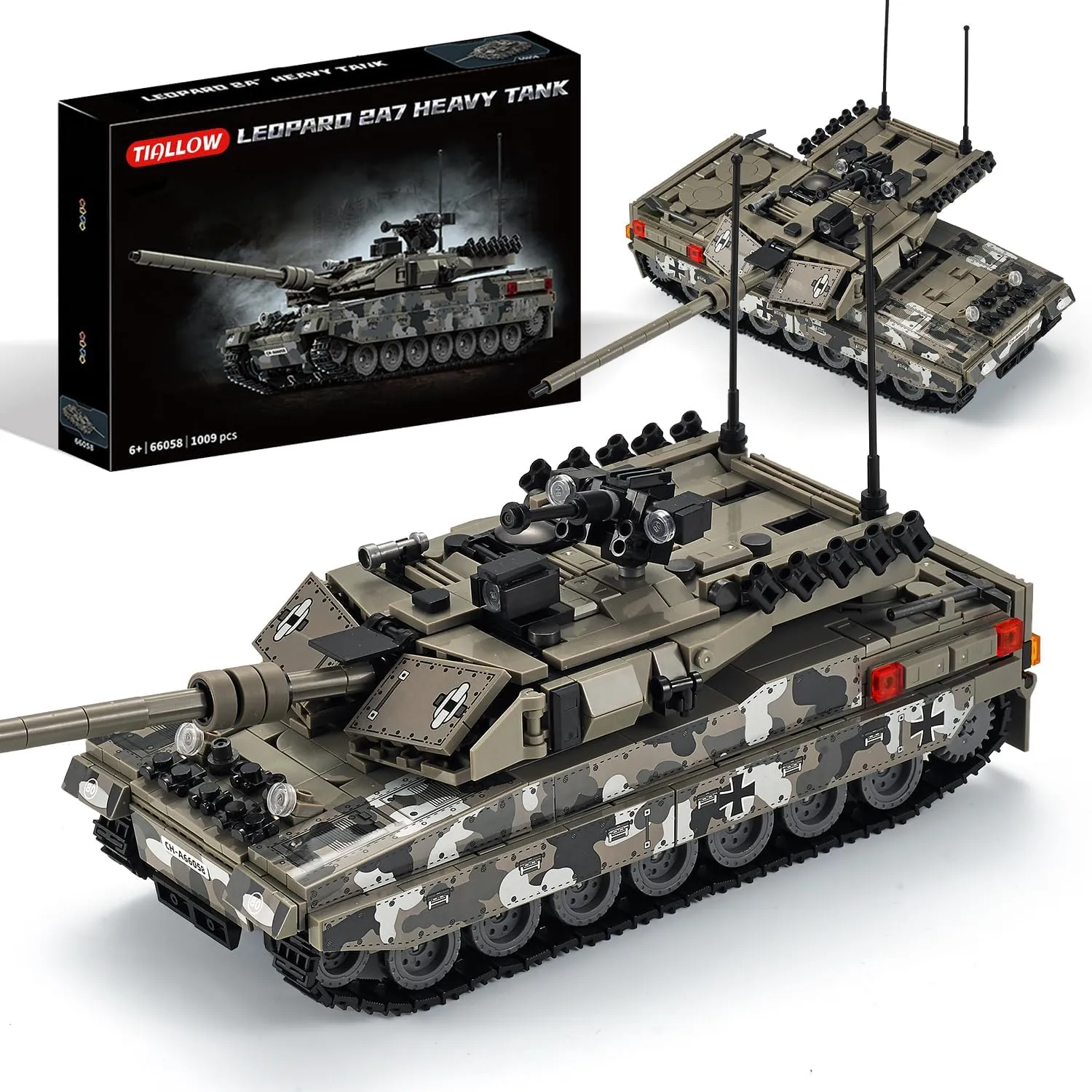 Leopard II A7 Tank Building Set,Collectible 1:28 Tank Building Kits Army Model, Great Military Toys Gift Ideal for Boys,Kids and Teens Age 6-14 (Gray)