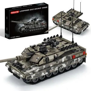 Leopard II A7 Tank Building Set,Collectible 1:28 Tank Building Kits Army Model, Great Military Toys Gift Ideal for Boys,Kids and Teens Age 6-14 (Gray)