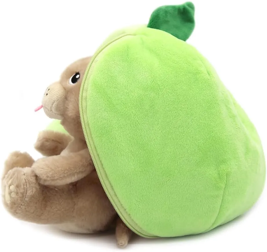 LES DÉGLINGOS Flipetz Crocket The Dog Plushie - Reversible Apple to Dog 2-in-1 Soft Toy - 9 Inch Kids Transforming Plush Toy Cute, Collectible, Durable, Stuffed Animal Gift for All Ages