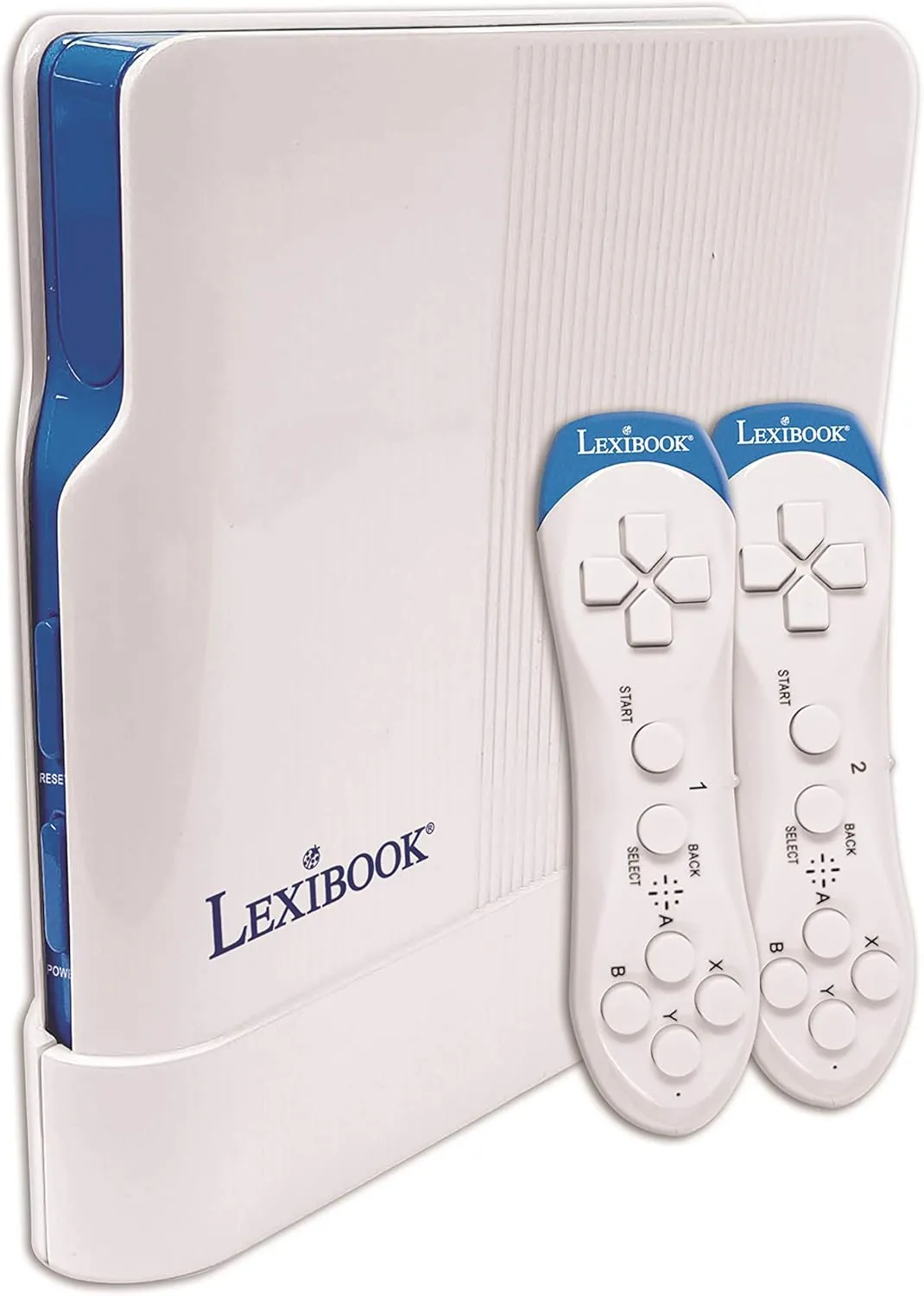 LEXiBOOK TV Game Console, 200 Games, 32-bit, USB-C Adapter, White/Blue, JG7430