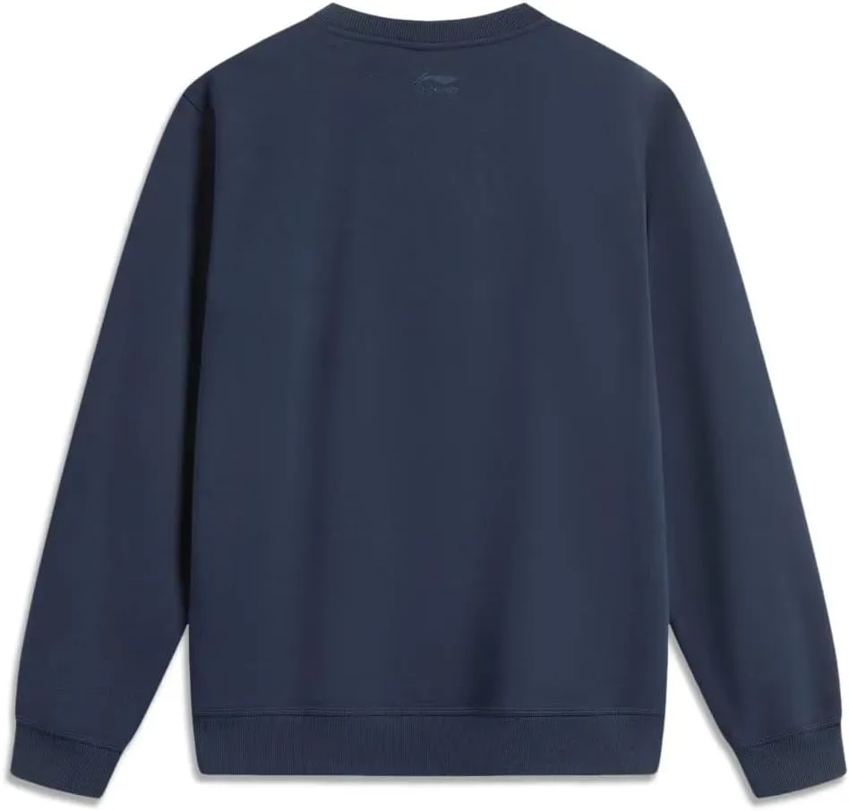 LI-NING Sports Life Series Men Sweatshirt Velvet Warm Comfortable Classic Pullover AWDU679