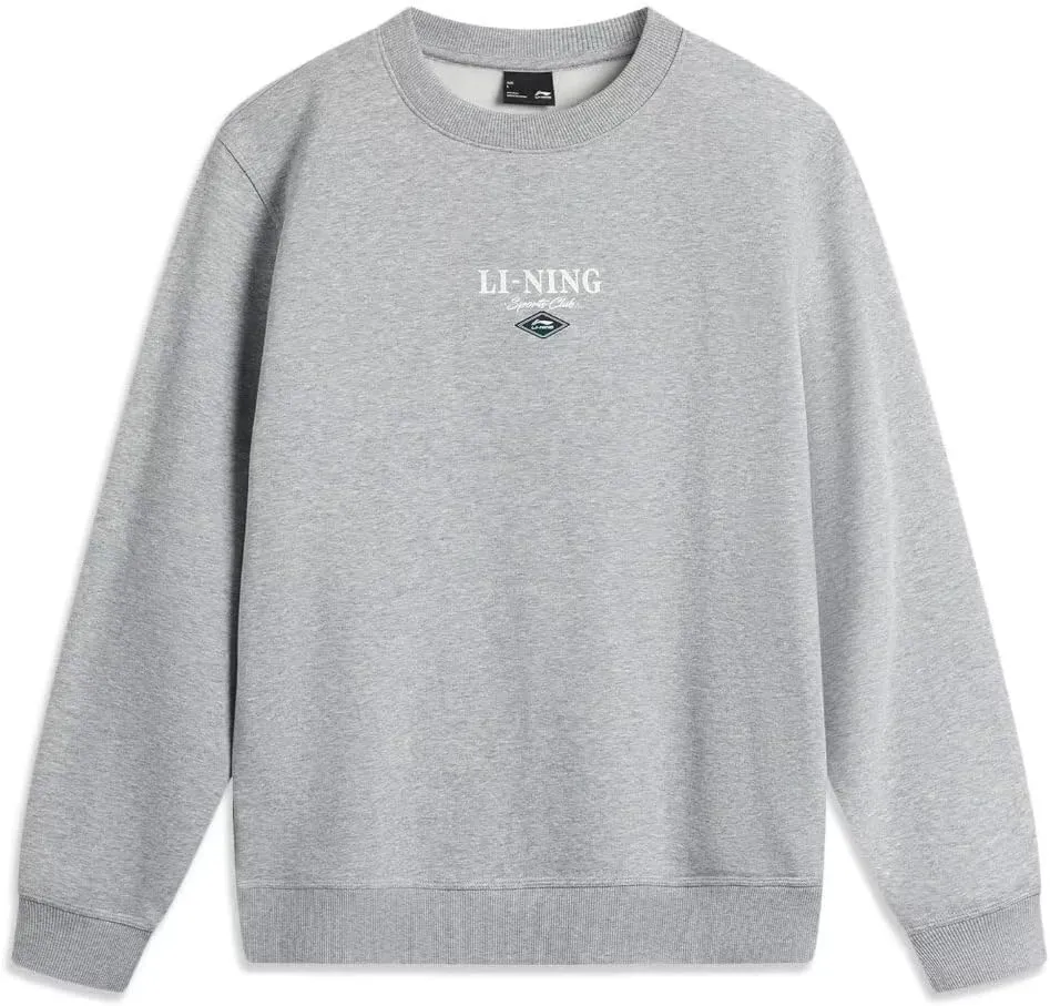 LI-NING Sports Life Series Men Sweatshirt Velvet Warm Comfortable Classic Pullover AWDU679