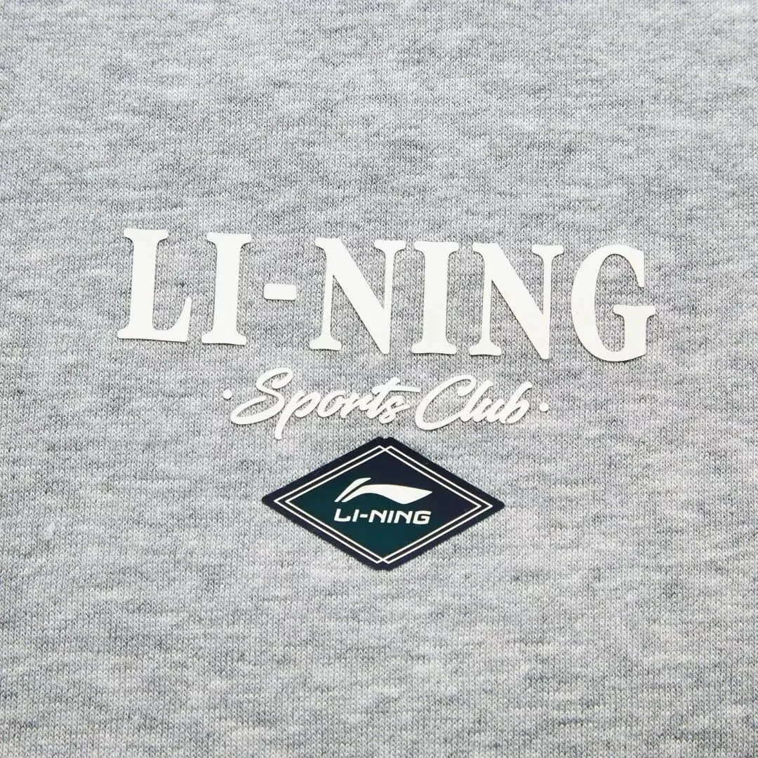 LI-NING Sports Life Series Men Sweatshirt Velvet Warm Comfortable Classic Pullover AWDU679