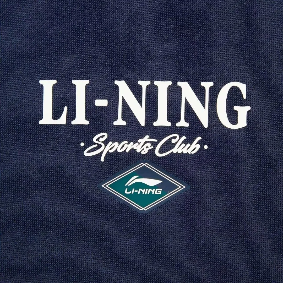LI-NING Sports Life Series Men Sweatshirt Velvet Warm Comfortable Classic Pullover AWDU679