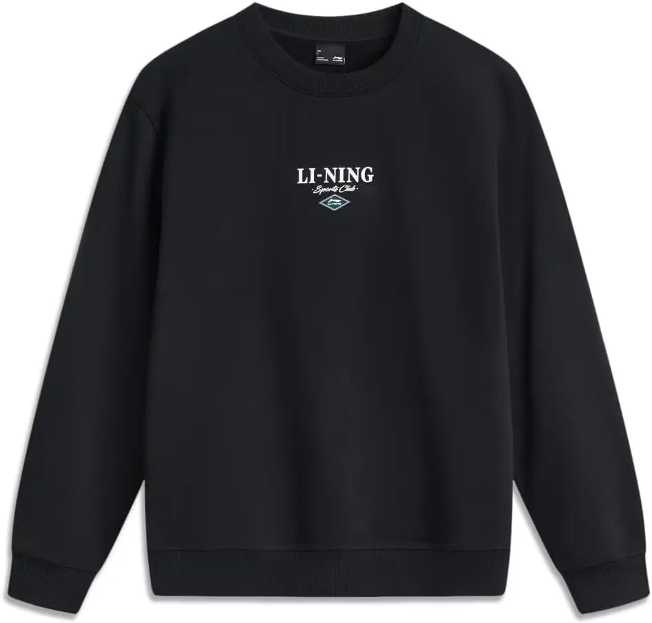 LI-NING Sports Life Series Men Sweatshirt Velvet Warm Comfortable Classic Pullover AWDU679