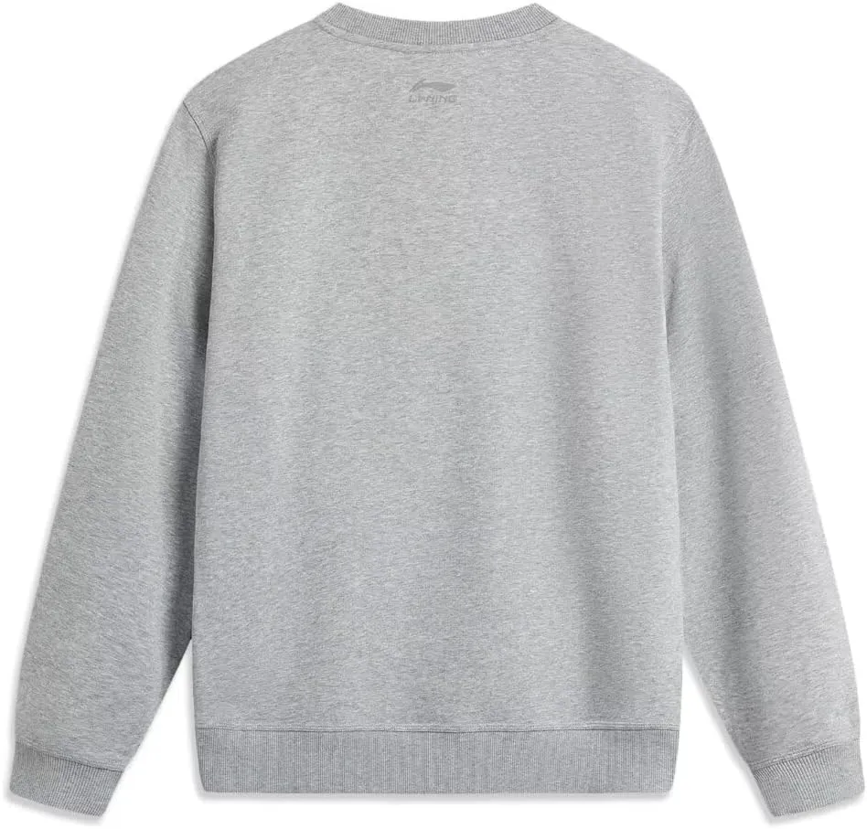 LI-NING Sports Life Series Men Sweatshirt Velvet Warm Comfortable Classic Pullover AWDU679