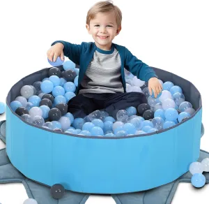 LimitlessFunN Foldable Double Layer Oxford Cloth Kids Ball Pit, Play Ball Pool with Storage Bag (Balls Not Included) Playpen for Baby Toddlers (40 Inch, Medium, Blue)