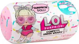 L.O.L. Surprise! Confetti Reveal with 15 Surprises Including Collectible Doll with Confetti Pop Fashion Outfits, Accessories - Doll Toy, Ages 4 5 6 7  Years Old, Multicolor, 576440C3