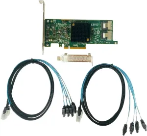LSI 9207-8i RAID Controller Card 6Gbs SAS HBA P20 IT Mode for ZFS FreeNAS unRAID RAID Expander Card   2 * 8087 SATA Cable