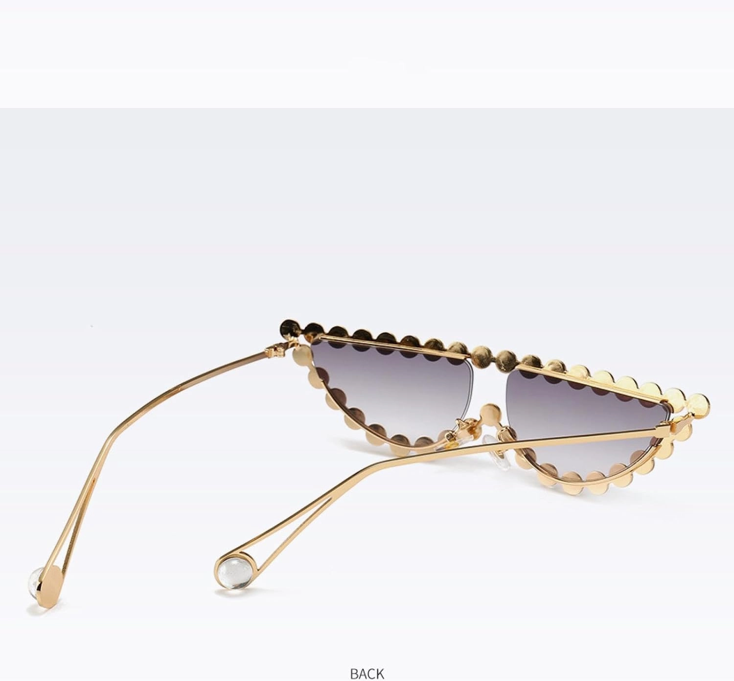Luxury Diamond Crystal Women Fashion Cat Eye Sun Glasses Quality Metal Eyewear Uv400