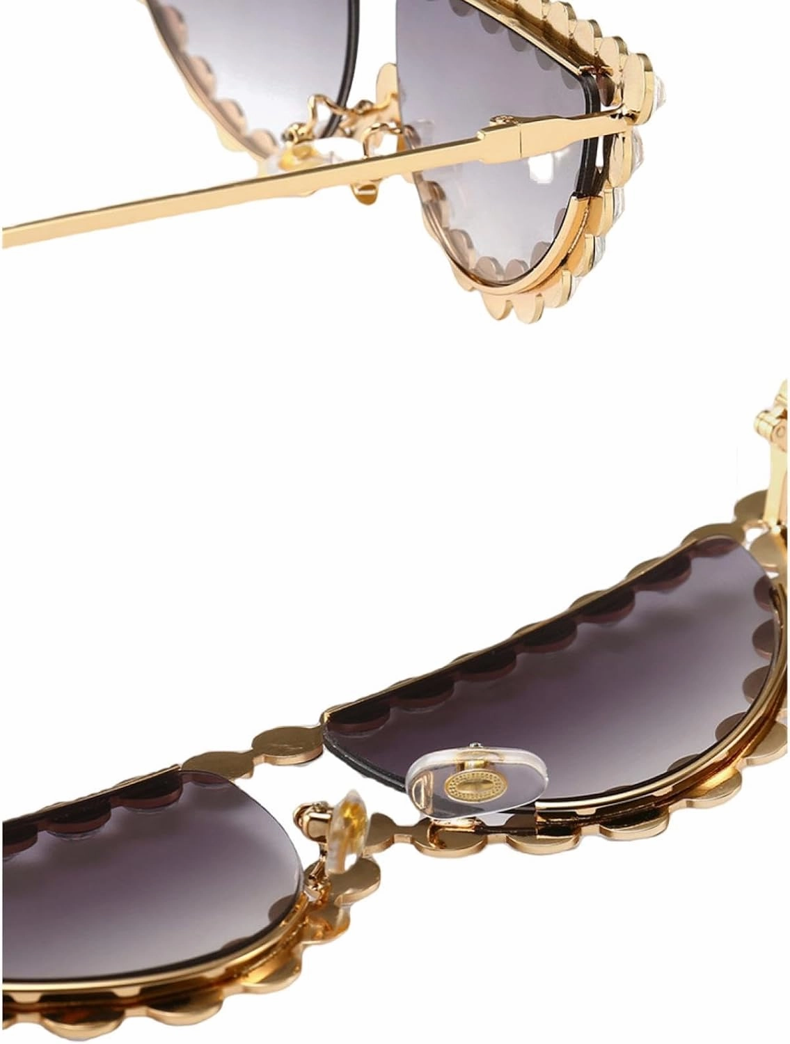Luxury Diamond Crystal Women Fashion Cat Eye Sun Glasses Quality Metal Eyewear Uv400