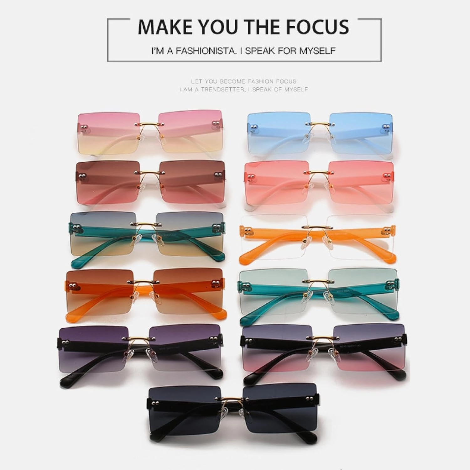 Luxury Rimless Sunglasses Women Men Fashion Vintage Rivets Glasses Outdoor Summer Traveling Eyewear Uv400